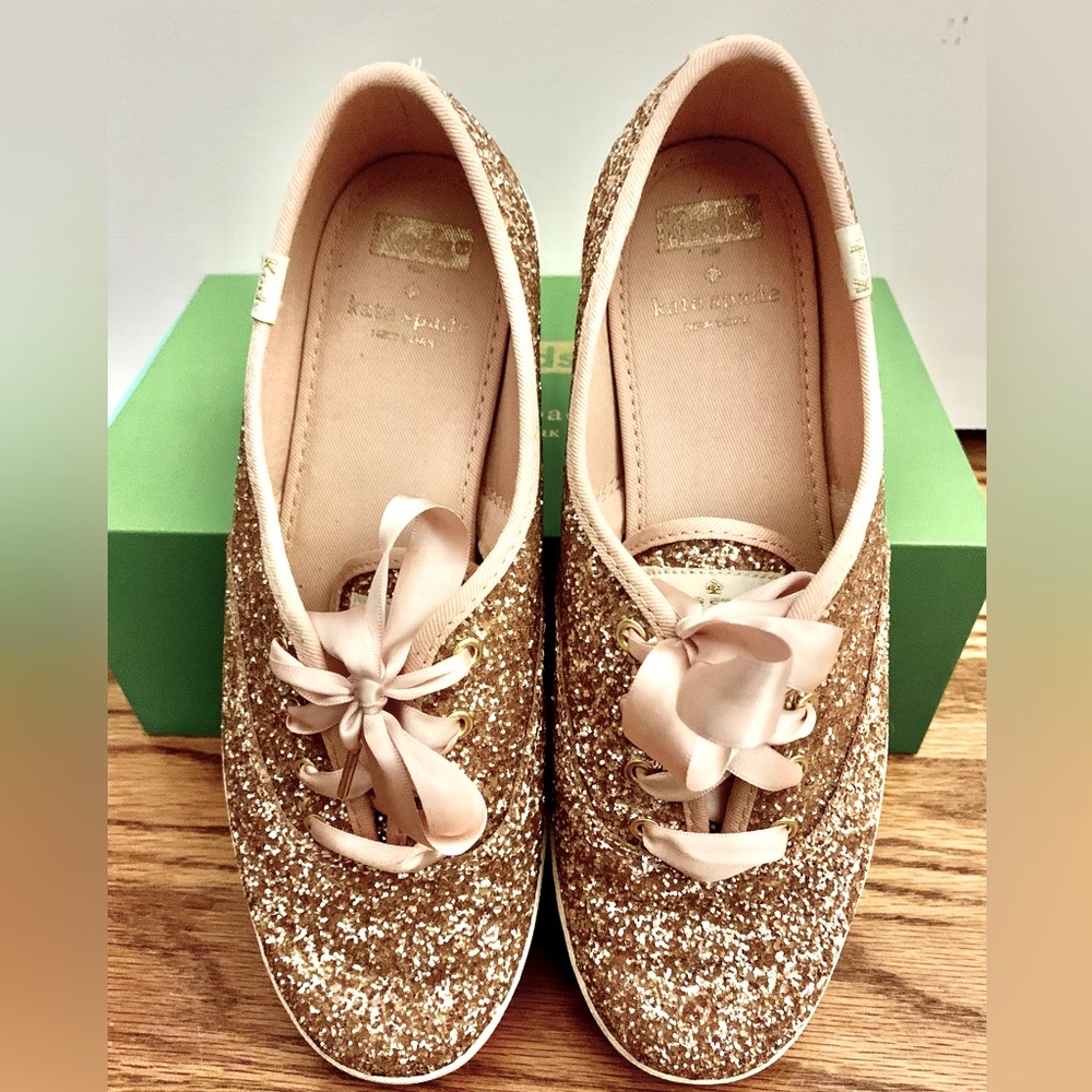LIKE NEW - KATE SPADE X KEDS GLITTER SNEAKERS